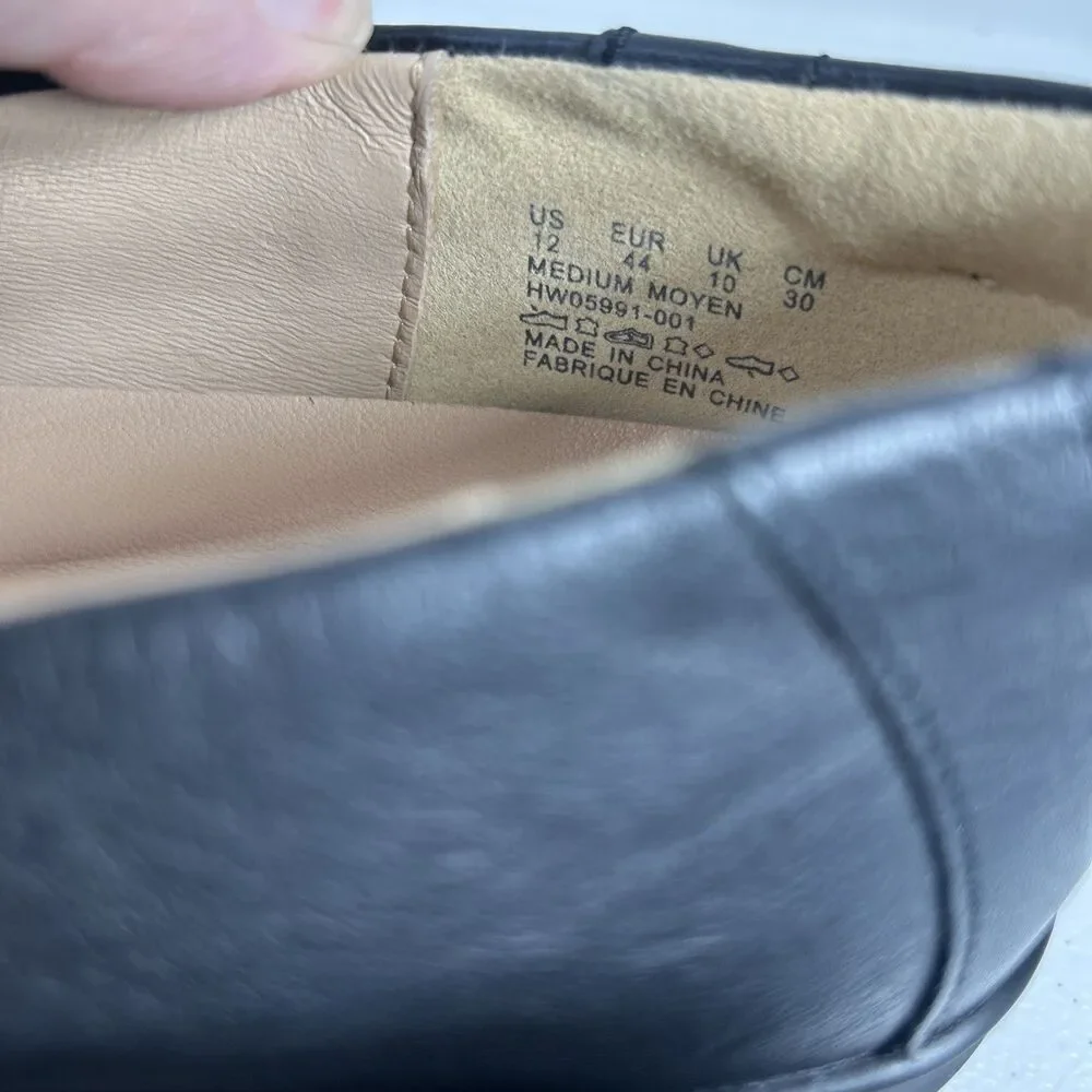 Hush Puppies Women’s Shoes Size 12 Black Linnet Bria Slip On Leather Loafer